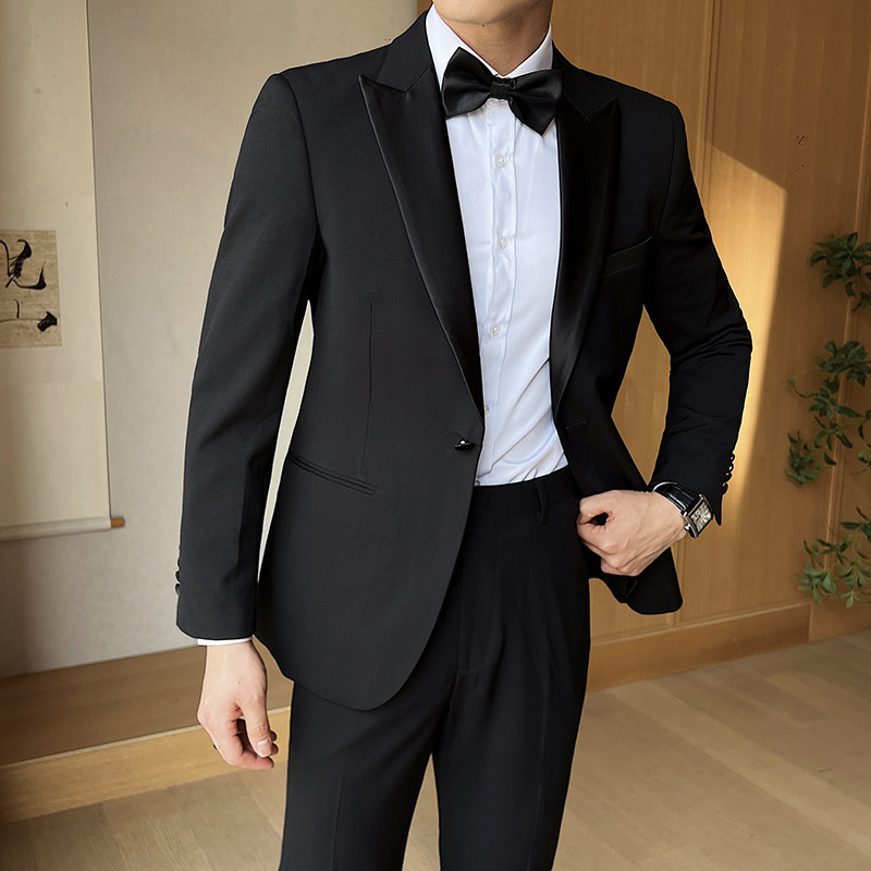婚宴高品礼服单扣西服枪驳领套装司仪GD011/P245特批,男装西服,电商A428