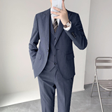 绅士挺括顺滑修身男士单扣西服绅士经典条纹西装套装XZ838/P300，男装西服套装，电商A428