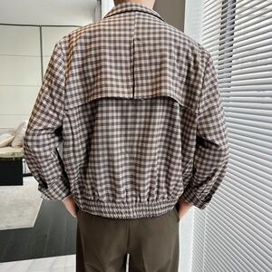 街头时尚 男士复古格子 设计感 休闲夹克 JK645/P145图片