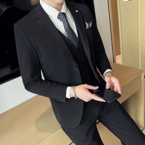 英伦修身弹力面料男士结婚套装 双扣西服   职业装 SJT006/P270图片