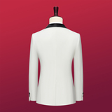 婚宴高端单扣西服套装青果领套装新郎白色礼服GD015/P280，男装西服套装，电商A428