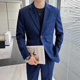 休闲顺滑男士双扣西服经典暗格西装西裤两件套LJT160/P230，男装西服套装，电商A428