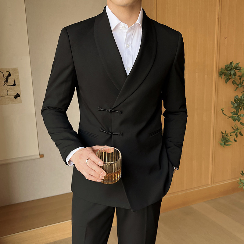 风男士纽扣结礼服套装晚宴套装两件套A918/P250,男装西服套装,电商A428
