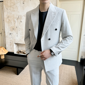 礼服套装 晚宴套装男士修身双排扣装套装   LJT1904/P240图片
