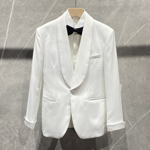 挂拍主持人白色华丽晚礼服 西服西裤套装 婚宴洋服 XZ425/P260图片