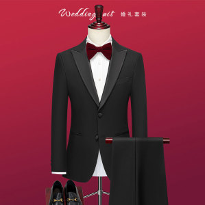 婚宴高端礼服双扣西服套装 枪驳领套装 司仪西服  GD012/P280图片