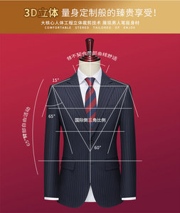 上班西装高端半马衬双扣西服套装 竖条纹套装新郎西服 GD001/P350图片