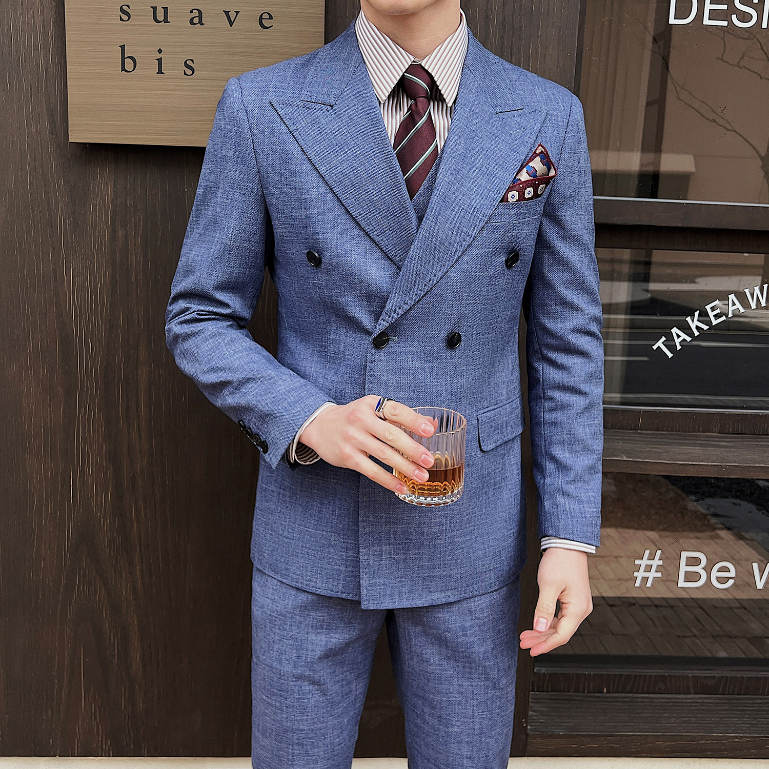 休闲西装套装三色颜色春夏百搭款男士职业西服套装2303/P310,男装西服套装,电商A428