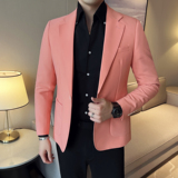 男士单扣西服颜色靓丽弹力修身西服主持人单西装dx916/P160，男装西服套装，电商A428