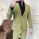 商场千元品质职业商务西装果绿色休闲西服套装GD004/P280，男装西服套装，电商A428