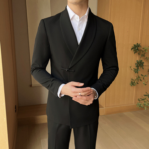 中式西装 纽扣结 礼服套装 晚宴套装两件套 A918/P250图片