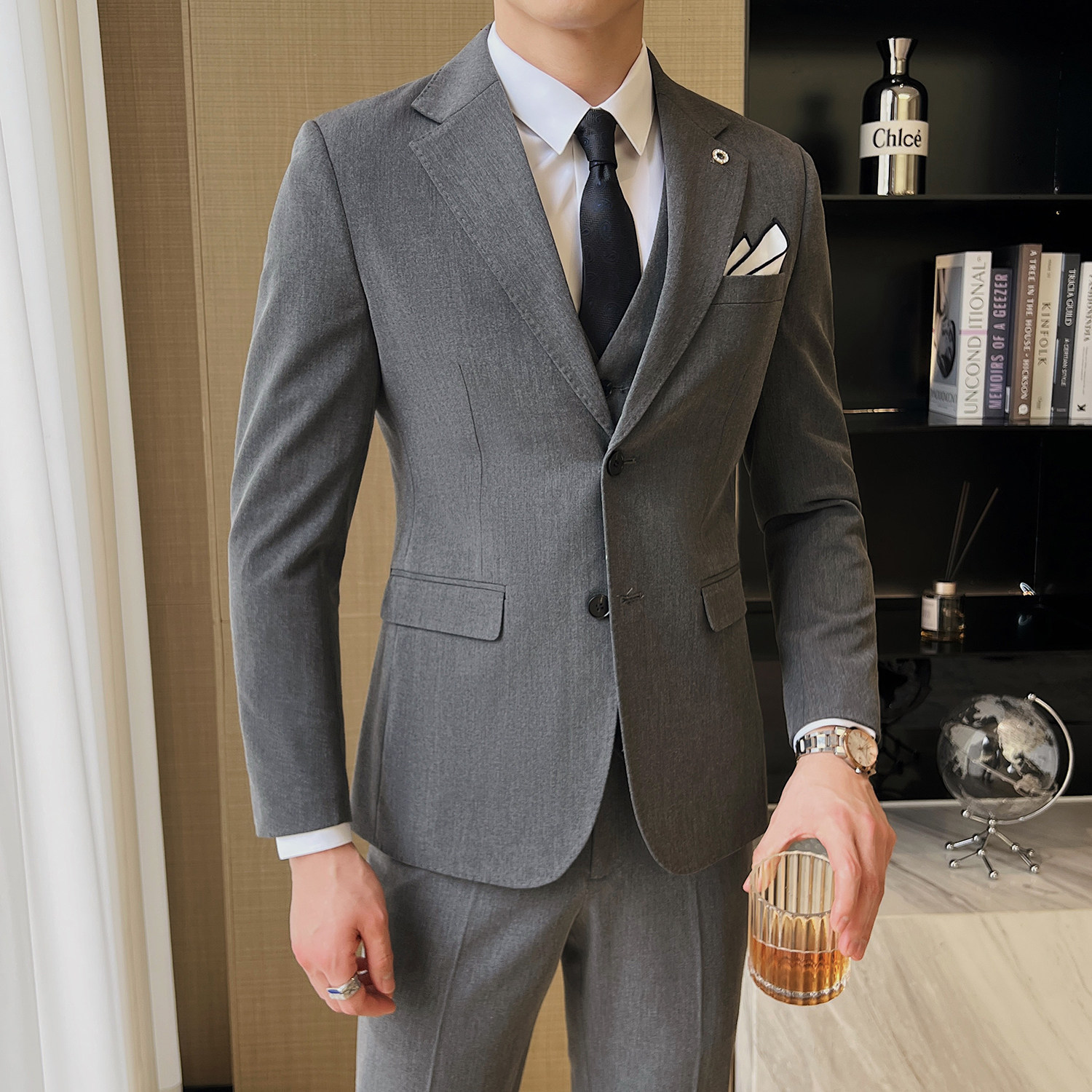 三色颜色百搭款职业西服套装新郎结婚西服套装sjt052/P260,男装西服套装,电商A428