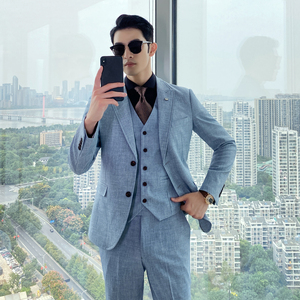 清爽简洁弹力面料修身百搭 两扣西服套装 工作服  XZ143/P290图片