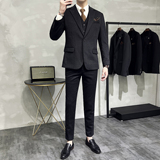 秋冬复古经典暗格加厚柔软羊毛呢料两扣西服套装西装XZ317/P335，男装西服套装，电商A428