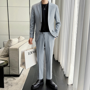 清爽简洁弹力面料修身百搭 两扣西服套装 工作服  LJT143/P230图片