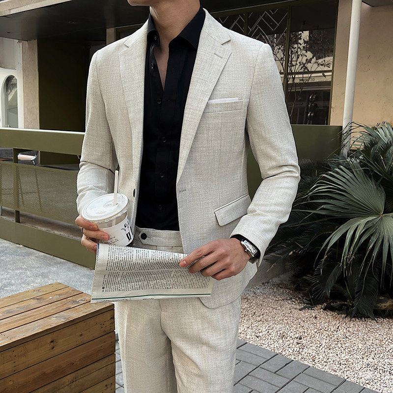 三色常规修身西装套装男士度假两件套休闲西装A921/P240,男装西服套装,电商A428