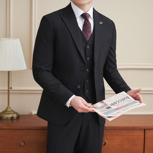 修身双扣西服套装  三色西服  套装度假西装 A8906/P285四季通用图片