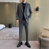 轻熟风弹力竖条纹修身休闲西裤K005/85，男装西裤，电商A428