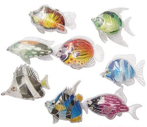 儿童戏水益智 散装磁性钓鱼玩具 塑料仿真立体双面透明磁力鱼