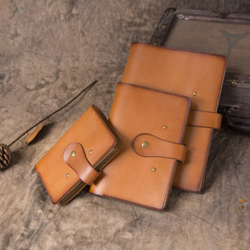 复古植鞣A4B5A5A6手工定制牛皮本