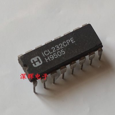 直插 ICL232CPE 进口拆机RS - 232收发器芯片 DIP-16 可直拍