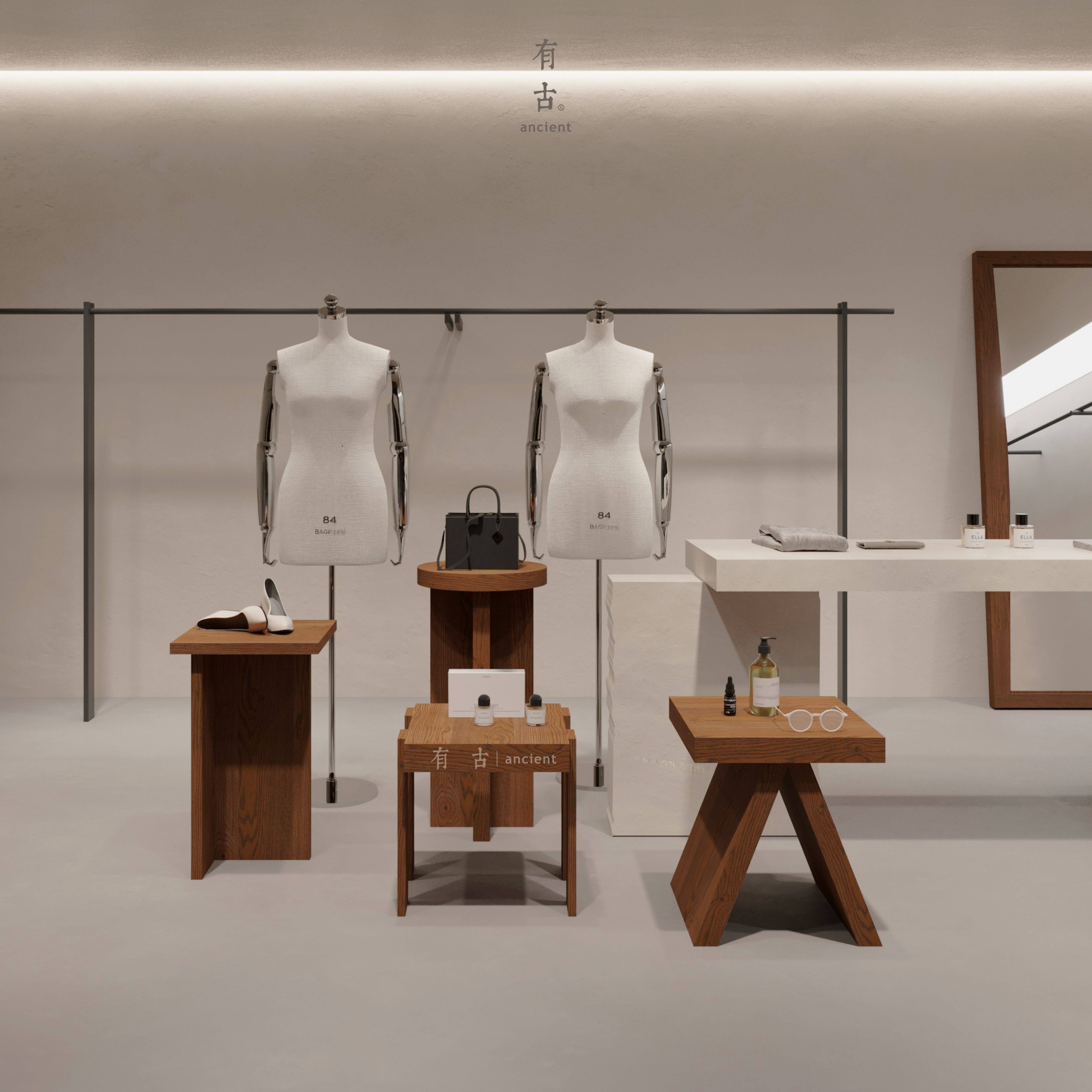 服装店橱窗创意展示台女装店道具陈列置物架鞋包包多功能装饰展台