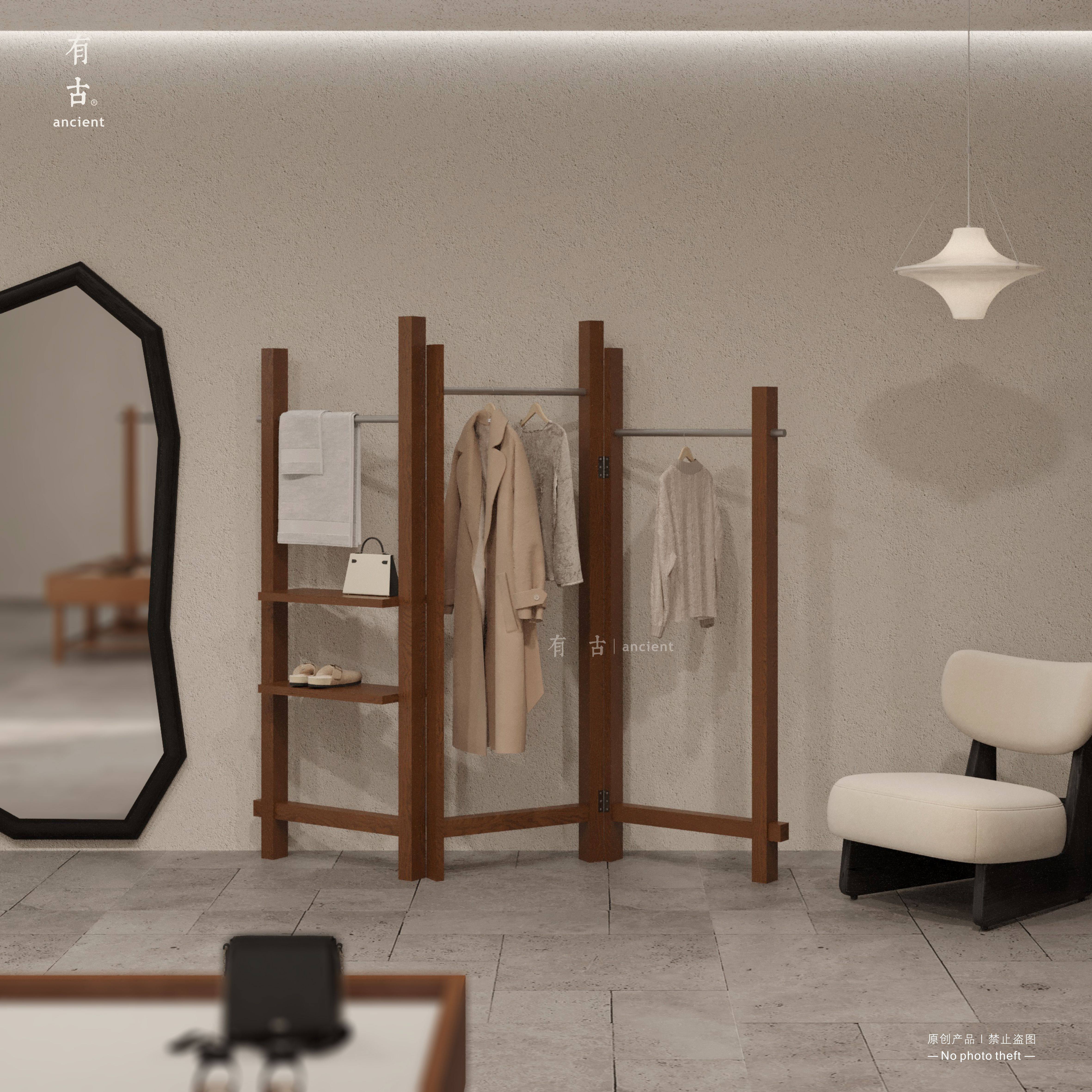 创意简约屏风架衣帽架置物架女装店折叠装饰挂衣架橱窗隔断展示架