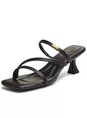 他她复古高跟鞋凉鞋女鞋子2025夏季新款外穿简约绑带拖鞋7UJB8BT5