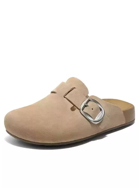 百丽全包勃肯鞋吐司鞋女鞋2025夏季新款可外穿包头拖鞋D5W1 D5W1D