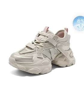 百丽厚底网面透气水钻老爹鞋女鞋2025夏季款运动鞋D5D1  D5D2DBM5