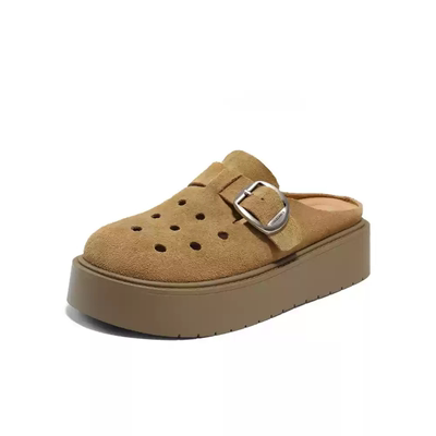 百丽厚底勃肯鞋洞洞鞋女拖鞋子