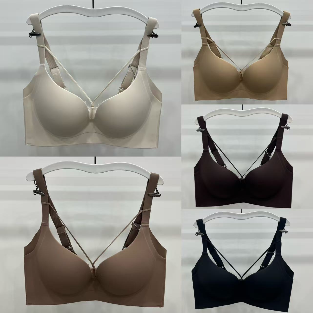 蕾丝无痕聚拢收副乳无钢圈文胸