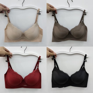 蕾丝花边小胸显大聚拢无痕内衣女AB杯无钢圈上托侧收百搭文胸8099