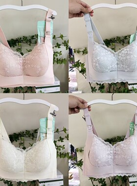 茶纤维上开扣哺乳内衣薄款文胸罩
