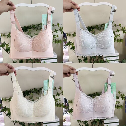 茶纤维上开扣哺乳内衣薄款文胸罩