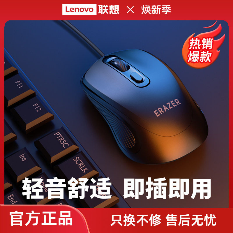 联想生态异能者有线鼠标办公商务通用小新笔记本台式电脑便携*