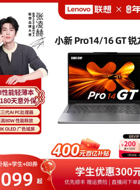 【轻薄本爆款】联想小新Pro14GT/Pro16GT 2025锐龙AI标压处理器大学生学习办公游戏轻薄笔记本电脑 联想官方