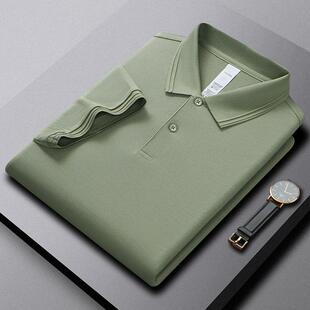 POLO通勤出差百搭款 240G重珠高奢商务经短袖 纯色翻领 32S 保罗正品