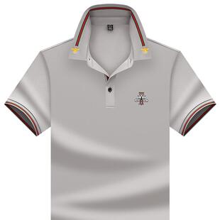 保罗正品短袖男t恤夏高端大牌小蜜蜂刺绣polo衫男式翻领商务宽松