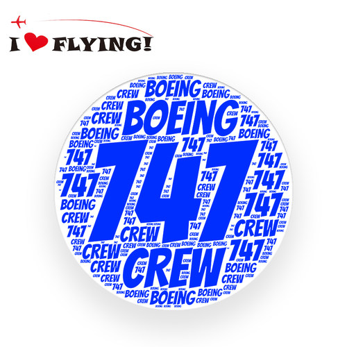 我爱飞行|波音Boeing747航空crew机组旅行登机拉杆箱贴纸
