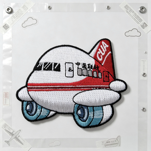 我爱飞行|联合航空卡通飞机发动机标志刺绣机组拉杆箱布贴补丁