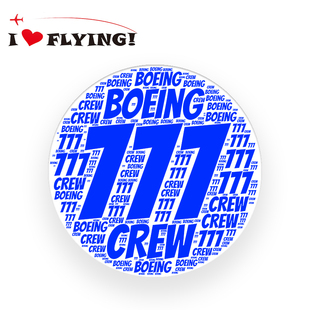 我爱飞行|波音Boeing777航空crew机组旅行登机拉杆箱贴纸