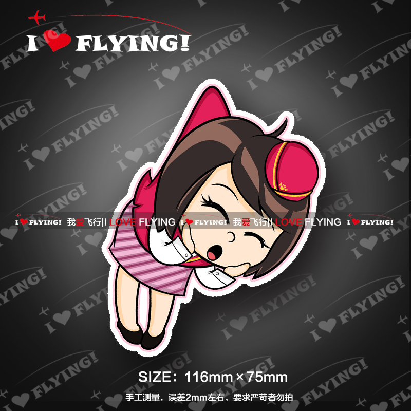 我爱飞行南航郑宽机组乘务员贴纸