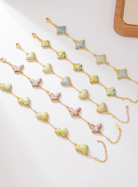 国风葫芦蝴蝶心形宋锦手链新中式非遗小饰品精致高级感时尚高颜值