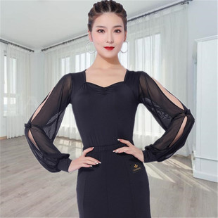 朵俏拉丁舞服女上衣高级感摩登舞国标舞交谊舞练功服广场舞舞蹈服