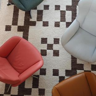 印度JAVI 品牌全羊毛手工编织地毯几何图形 200x300