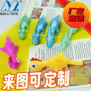 同款弹射搞怪小鸡恐龙玩具地摊夜市男女孩小玩具塑胶来图定制卡板