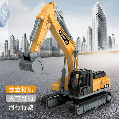 合金回力工程车挖掘机勾机推土机