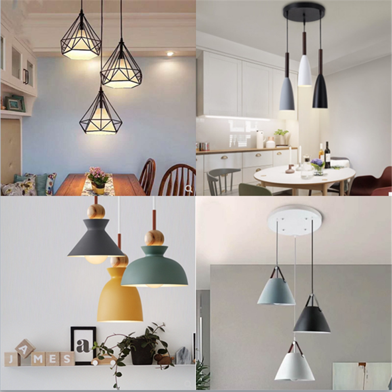 北欧现代简约餐厅吊灯三头灯具艺术钻石铁艺冠华吊灯饰满额包安装