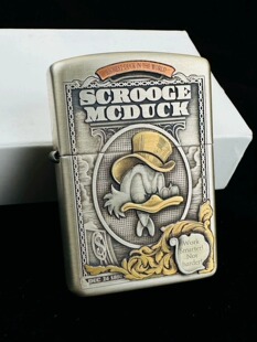 Zippo正品 盔甲黄铜纯银暴富鸭史高治